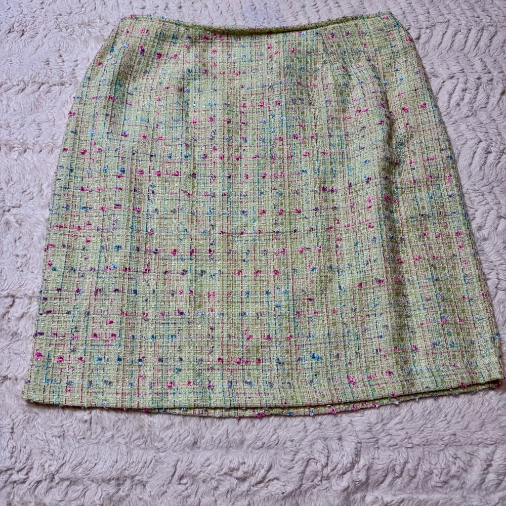 Vintage Breakin’ Loose Tweed 2-Piece Skirt Suit 15/16Yellow Pastel NWT Deadstock - Picture 2 of 12
